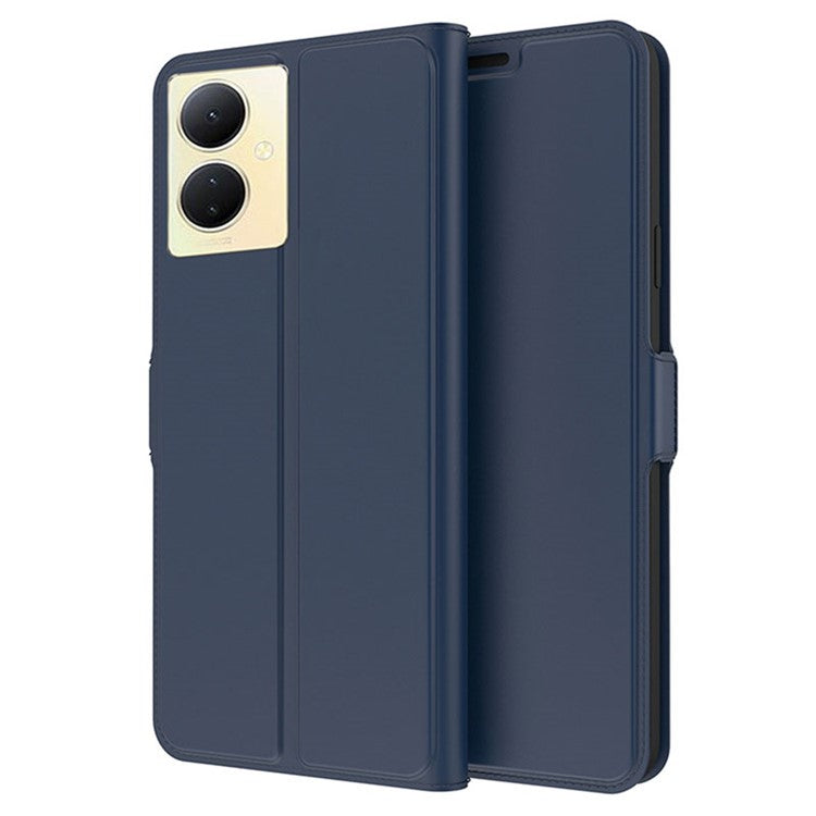 For vivo V29 Lite 5G Shockproof Phone Case Card Slot PU Leather Shell Stand Magnetic Absorption Flip Phone Cover - Blue