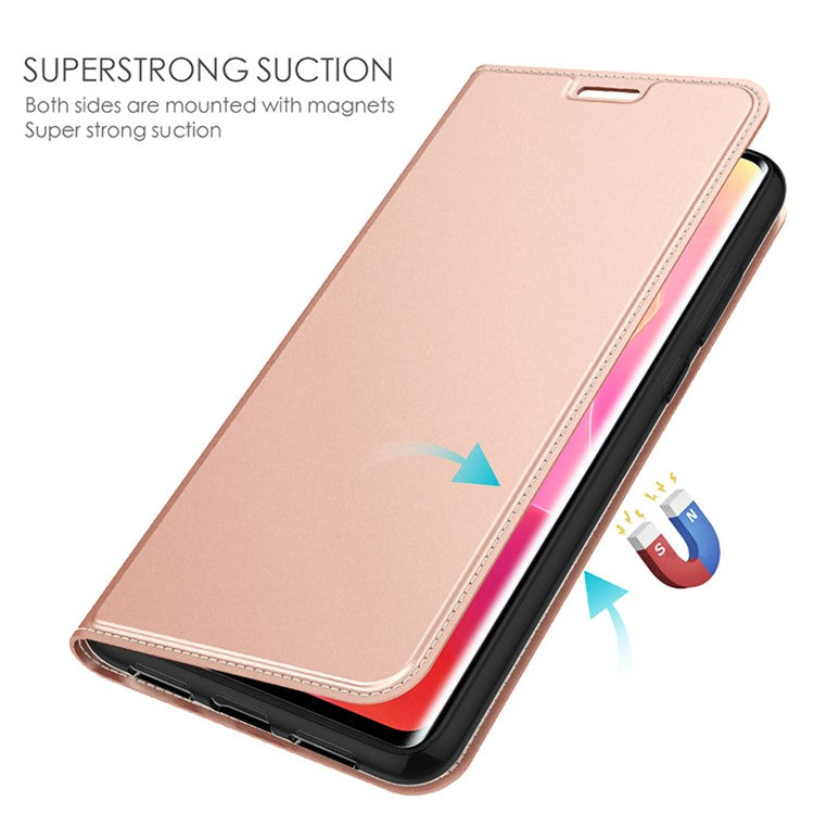 Phone Case for vivo Y36 5G (Global) , Card Slot Flip Phone Cover PU Leather Stand Shell Shockproof Cover - Rose Gold