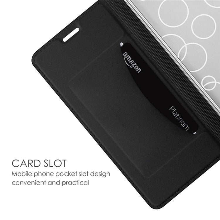 Phone Case for vivo Y36 5G (Global) , Card Slot Flip Phone Cover PU Leather Stand Shell Shockproof Cover - Black