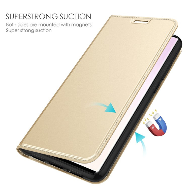 Phone Case for vivo Y36 5G (Global) , Card Slot Flip Phone Cover PU Leather Stand Shell Shockproof Cover - Gold