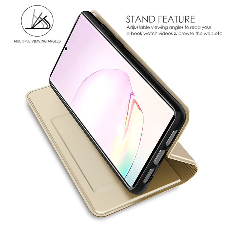 For vivo Y100 5G Slim-Fit Phone Cover Card Slot PU Leather Shell Drop Protection Phone Stand Case - Gold