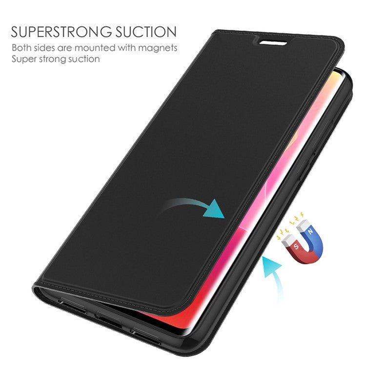 For vivo Y100 5G Slim-Fit Phone Cover Card Slot PU Leather Shell Drop Protection Phone Stand Case - Black