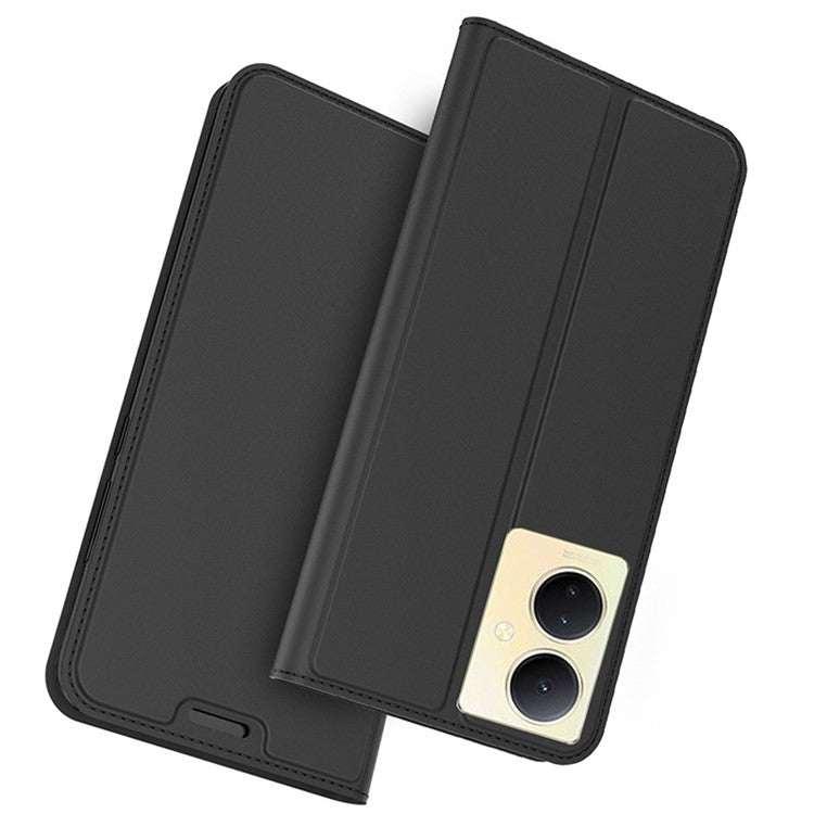 For vivo V29 Lite 5G Card Slot PU Leather Flip Phone Cover Stand Shell Full Protection Phone Case - Black