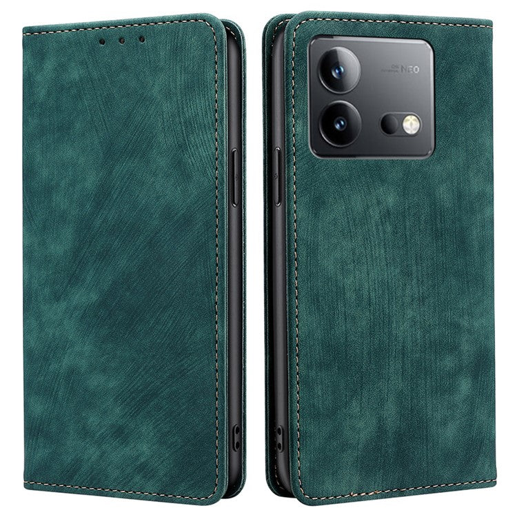 For vivo iQOO Neo8 5G / iQOO Neo8 Pro 5G RFID Blocking Leather Case Stand Phone Wallet Cover - Green