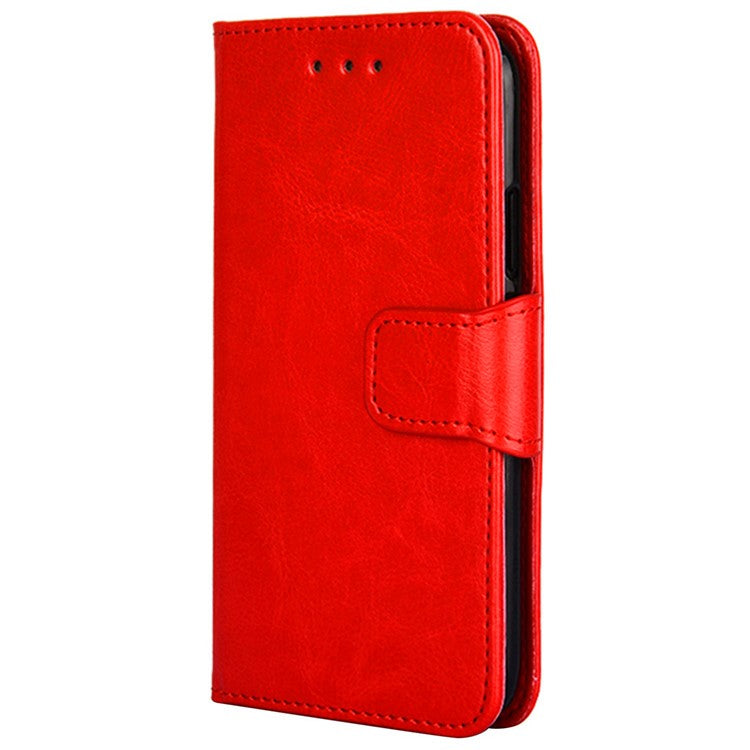 Skin-Friendly Leather Case For vivo Y78 5G , Textured Surface Wallet Phone Stand Anti-scratch Cover - Red