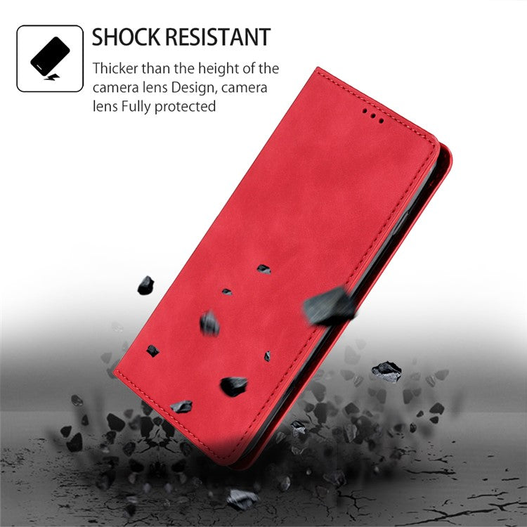 For vivo iQOO Neo8 Pro 5G / Neo8 5G Skin-touch Cell Phone Cover Stand PU Leather Shell Card Slot Phone Case - Red