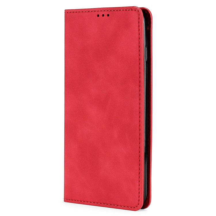 For vivo iQOO Neo8 Pro 5G / Neo8 5G Skin-touch Cell Phone Cover Stand PU Leather Shell Card Slot Phone Case - Red