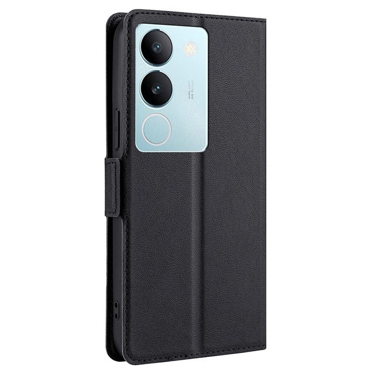 For vivo S17 5G / S17 Pro 5G Supporting Stand Phone Case Card Slot Design Shockproof PU Leather Cover - Black