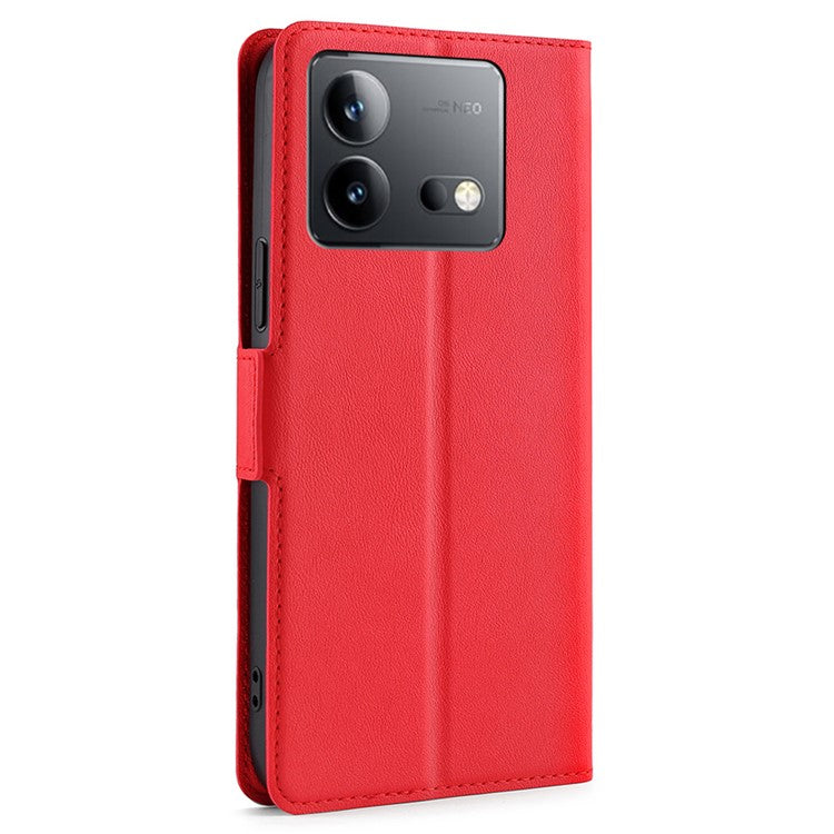 For vivo iQOO Neo8 Pro 5G / iQOO Neo8 5G Shockproof Phone Shell Card Slot Design Stand PU Leather Phone Cover - Red