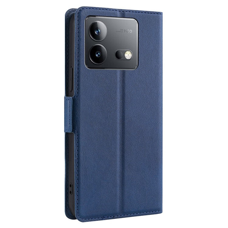 For vivo iQOO Neo8 Pro 5G / iQOO Neo8 5G Shockproof Phone Shell Card Slot Design Stand PU Leather Phone Cover - Blue