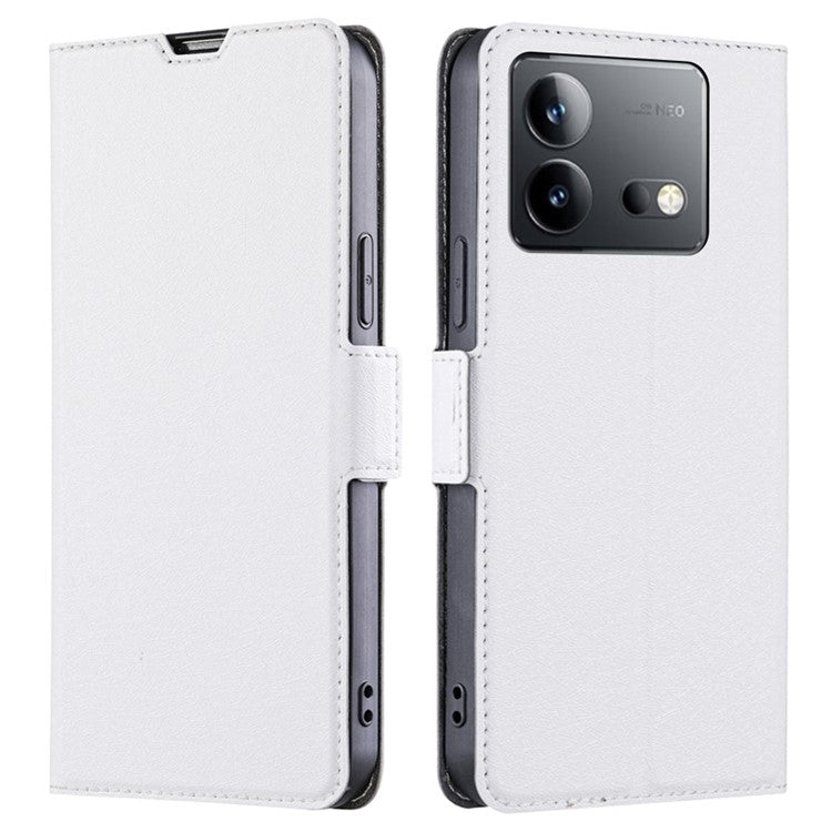 For vivo iQOO Neo8 Pro 5G / iQOO Neo8 5G Shockproof Phone Shell Card Slot Design Stand PU Leather Phone Cover - White