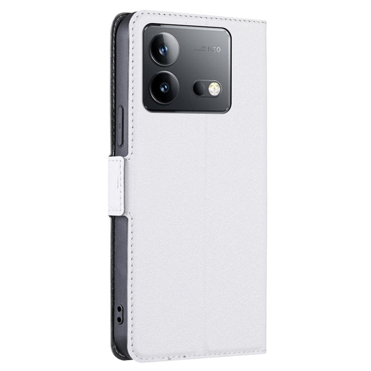 For vivo iQOO Neo8 Pro 5G / iQOO Neo8 5G Shockproof Phone Shell Card Slot Design Stand PU Leather Phone Cover - White