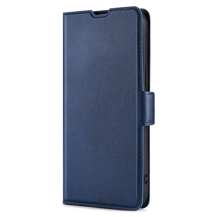 Card Slot Phone Case for vivo Y78 5G , TPU+PU Leather Shell Shockproof Phone Stand Cover - Blue