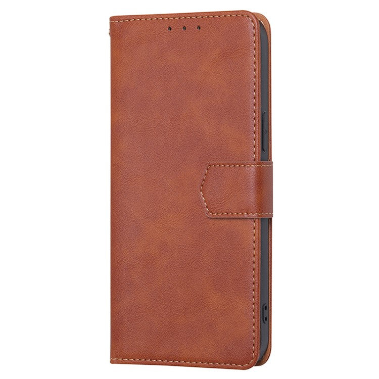 For vivo Y78 5G Cell Phone Case PU Leather Stand Cover RFID Blocking Wallet - Brown