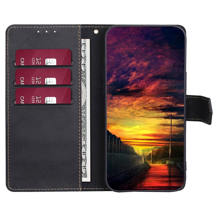 For vivo Y78 5G Cell Phone Case PU Leather Stand Cover RFID Blocking Wallet - Black