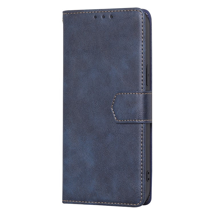 For vivo Y78 5G Cell Phone Case PU Leather Stand Cover RFID Blocking Wallet - Blue