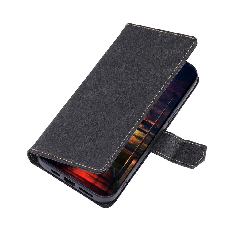 For vivo Y35m+ 5G / Y35+ 5G PU Leather Stand Cell Phone Case RFID Blocking Wallet Phone Cover - Black