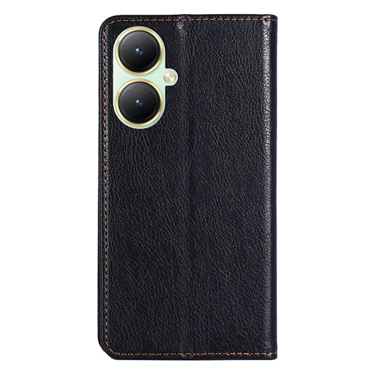 For vivo Y35+ 5G / Y35m+ 5G Wallet PU Leather Phone Shell Cover Magnetic Phone Case with Stand Function - Black