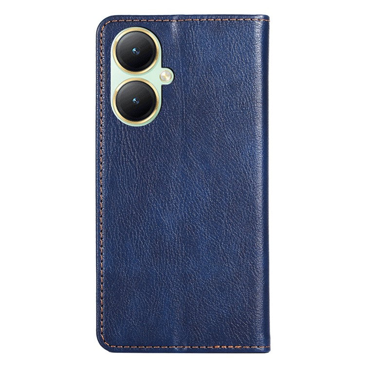 For vivo Y35+ 5G / Y35m+ 5G Wallet PU Leather Phone Shell Cover Magnetic Phone Case with Stand Function - Blue