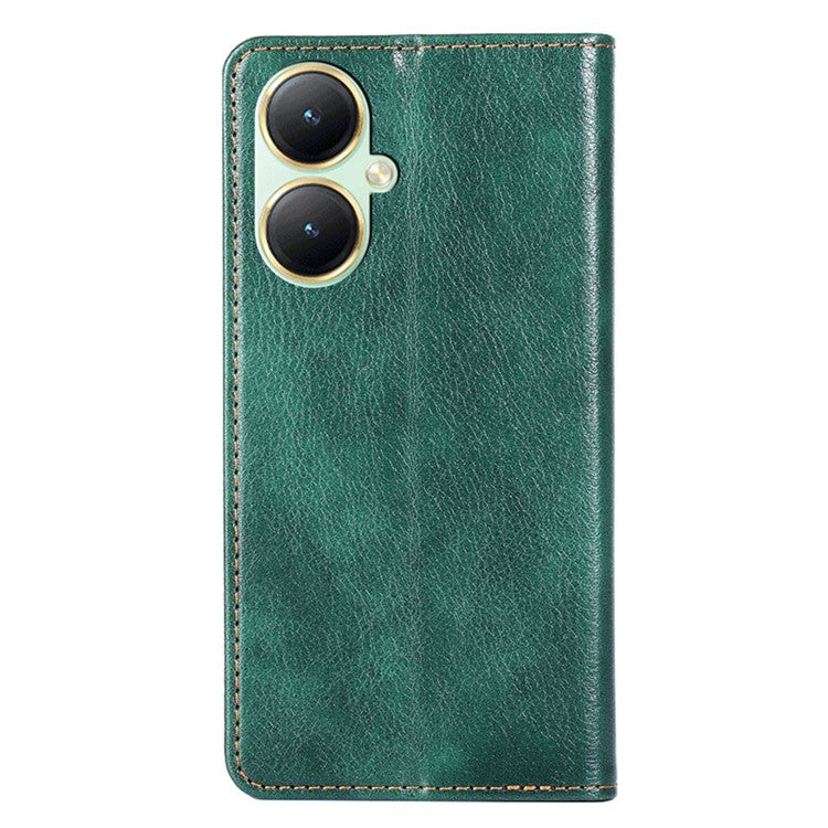 For vivo Y35+ 5G / Y35m+ 5G Wallet PU Leather Phone Shell Cover Magnetic Phone Case with Stand Function - Green