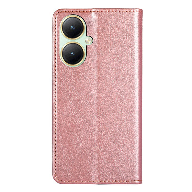 For vivo Y35+ 5G / Y35m+ 5G Wallet PU Leather Phone Shell Cover Magnetic Phone Case with Stand Function - Rose Gold