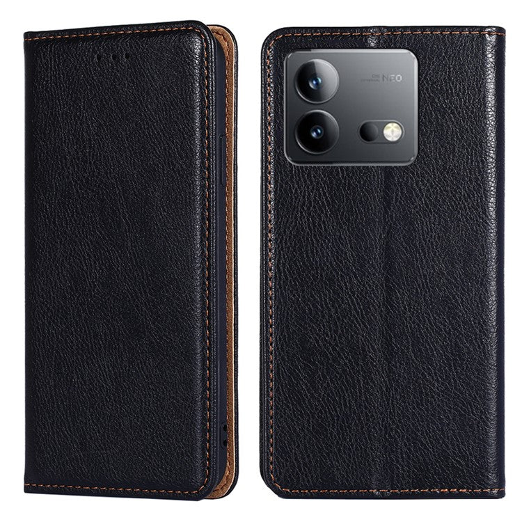 For vivo iQOO Neo8 5G / Neo8 Pro 5G Stand Wallet Cover Magnetic Phone Case PU Leather + TPU Phone Shell - Black