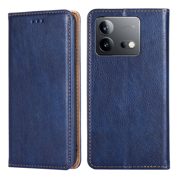 For vivo iQOO Neo8 5G / Neo8 Pro 5G Stand Wallet Cover Magnetic Phone Case PU Leather + TPU Phone Shell - Blue