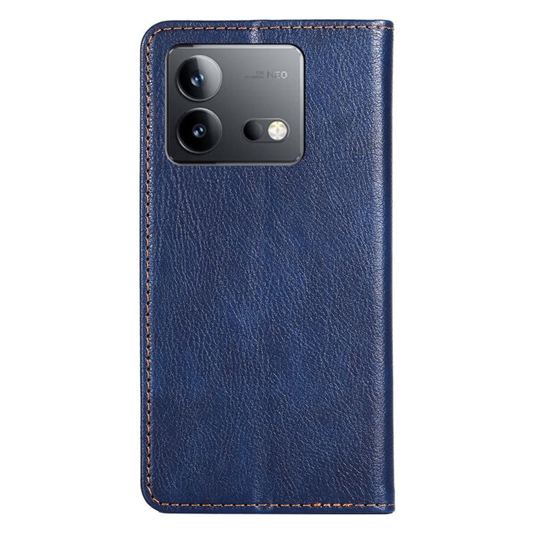 For vivo iQOO Neo8 5G / Neo8 Pro 5G Stand Wallet Cover Magnetic Phone Case PU Leather + TPU Phone Shell - Blue