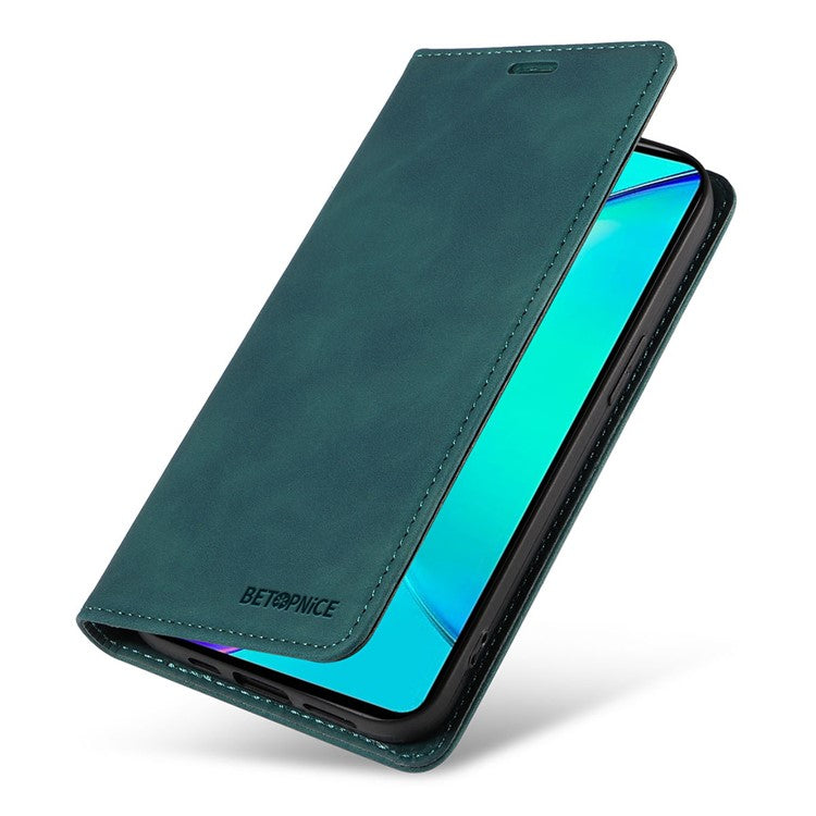 BETOPNICE 003 For vivo Y35m+ 5G / Y35+ 5G PU Leather Flip Cover RFID Blocking Wallet Stand Phone Case - Green