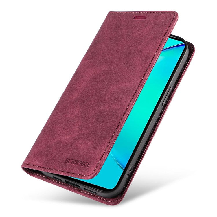 BETOPNICE 003 For vivo Y35m+ 5G / Y35+ 5G PU Leather Flip Cover RFID Blocking Wallet Stand Phone Case - Red