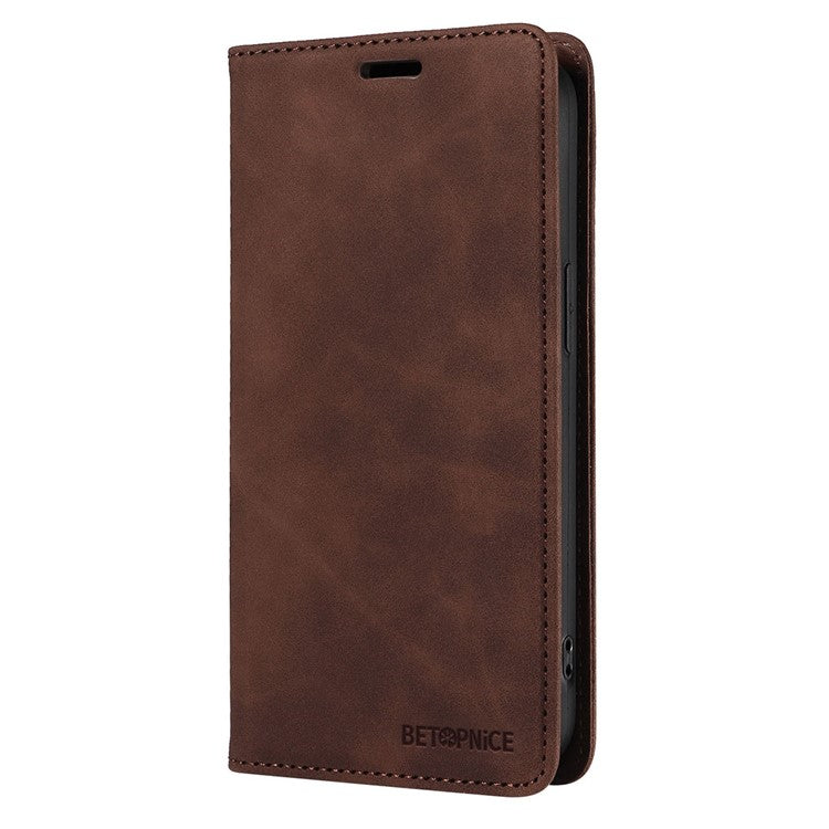 BETOPNICE 003 For vivo Y35m+ 5G / Y35+ 5G PU Leather Flip Cover RFID Blocking Wallet Stand Phone Case - Brown