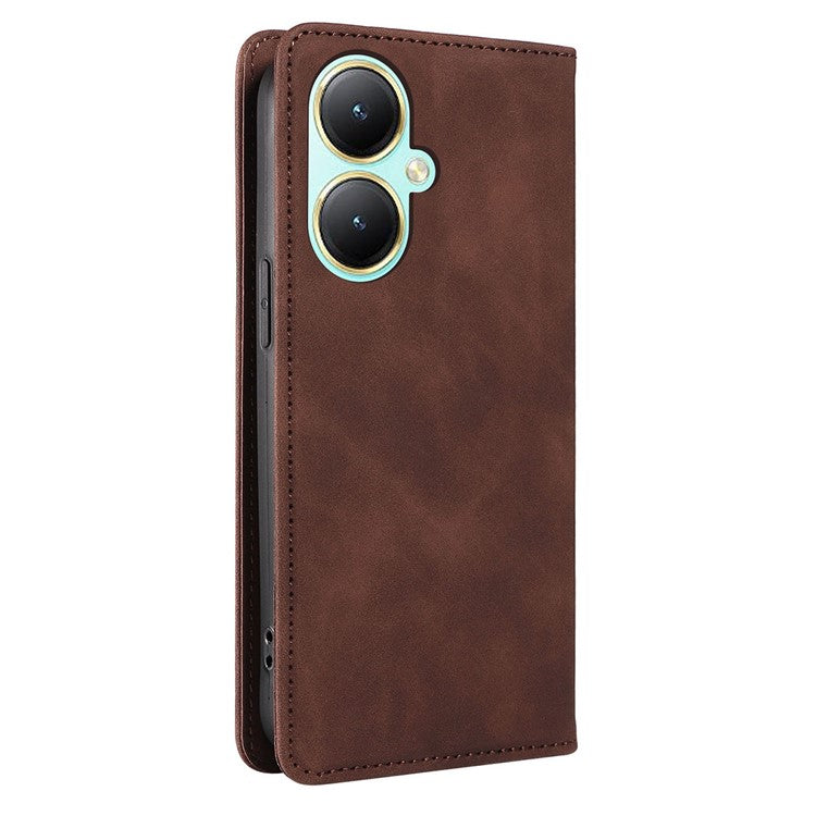 BETOPNICE 003 For vivo Y35m+ 5G / Y35+ 5G PU Leather Flip Cover RFID Blocking Wallet Stand Phone Case - Brown