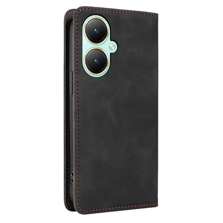 BETOPNICE 003 For vivo Y35m+ 5G / Y35+ 5G PU Leather Flip Cover RFID Blocking Wallet Stand Phone Case - Black