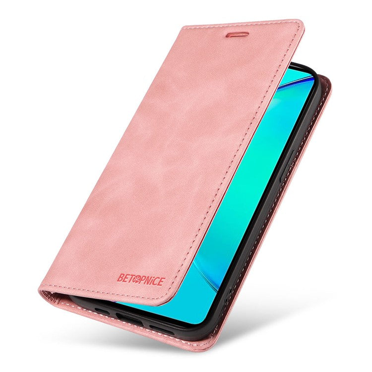 BETOPNICE 003 For vivo Y35m+ 5G / Y35+ 5G PU Leather Flip Cover RFID Blocking Wallet Stand Phone Case - Pink