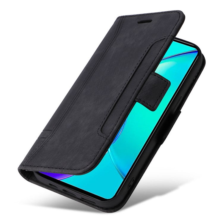 BETOPNICE 001 For vivo Y35m+ 5G / Y35+ 5G Leather Phone Case Shockproof Stand Wallet Cover - Black