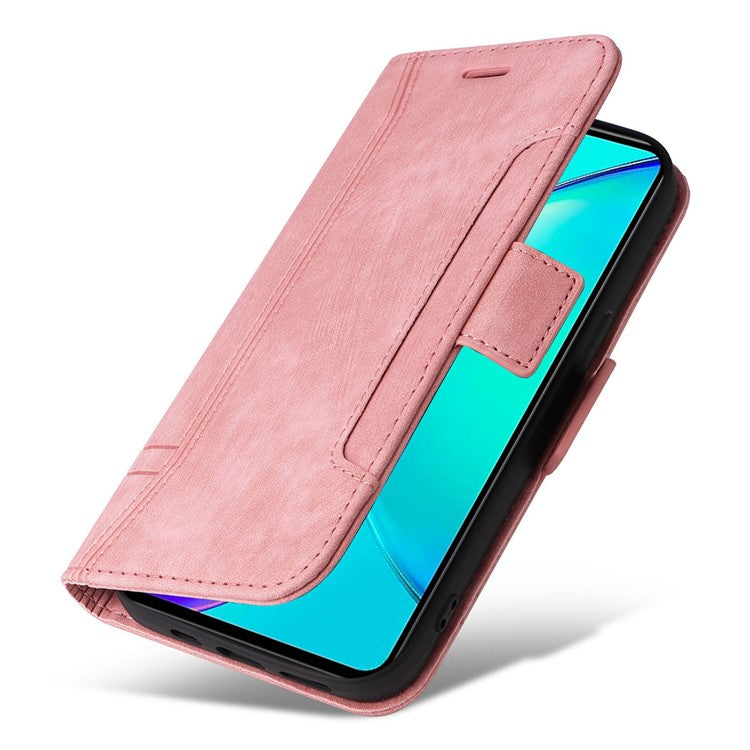 BETOPNICE 001 For vivo Y35m+ 5G / Y35+ 5G Leather Phone Case Shockproof Stand Wallet Cover - Pink