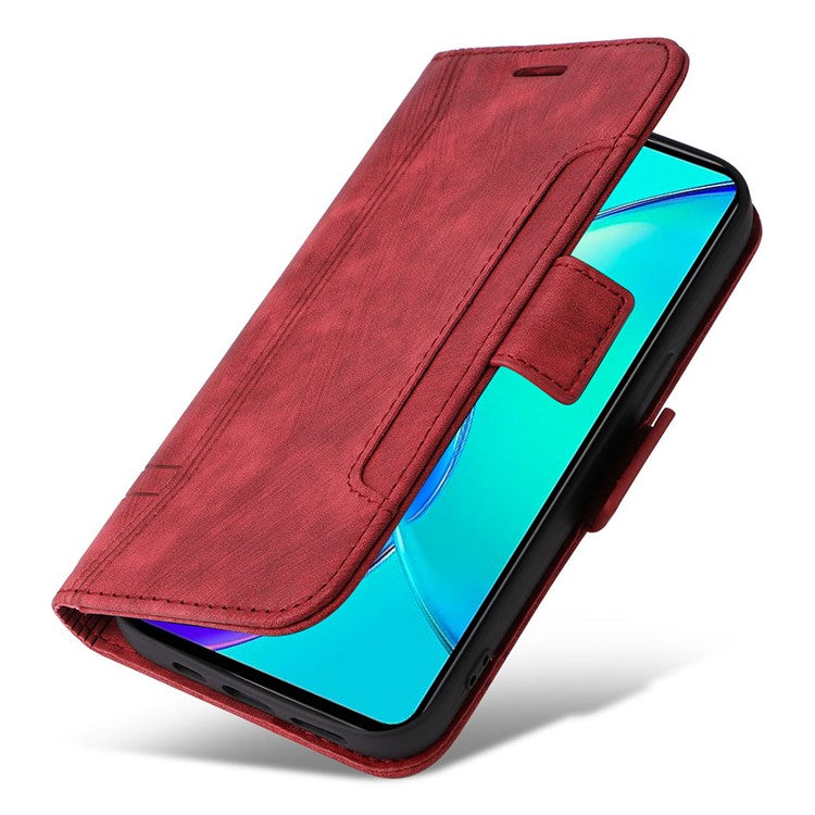 BETOPNICE 001 For vivo Y35m+ 5G / Y35+ 5G Leather Phone Case Shockproof Stand Wallet Cover - Red