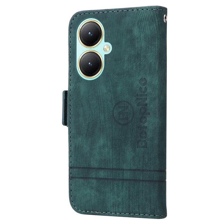 BETOPNICE 001 For vivo Y35m+ 5G / Y35+ 5G Leather Phone Case Shockproof Stand Wallet Cover - Green