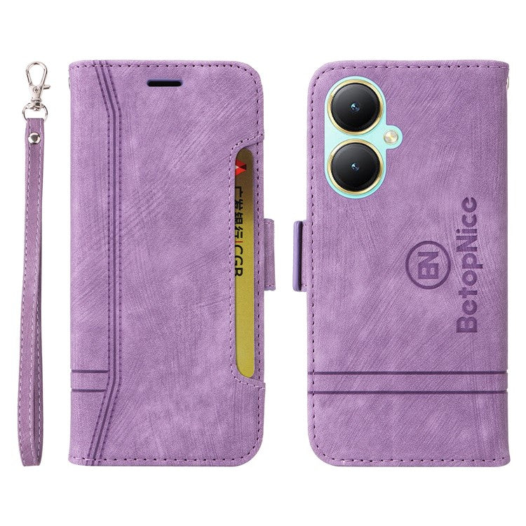 BETOPNICE 001 For vivo Y35m+ 5G / Y35+ 5G Leather Phone Case Shockproof Stand Wallet Cover - Purple