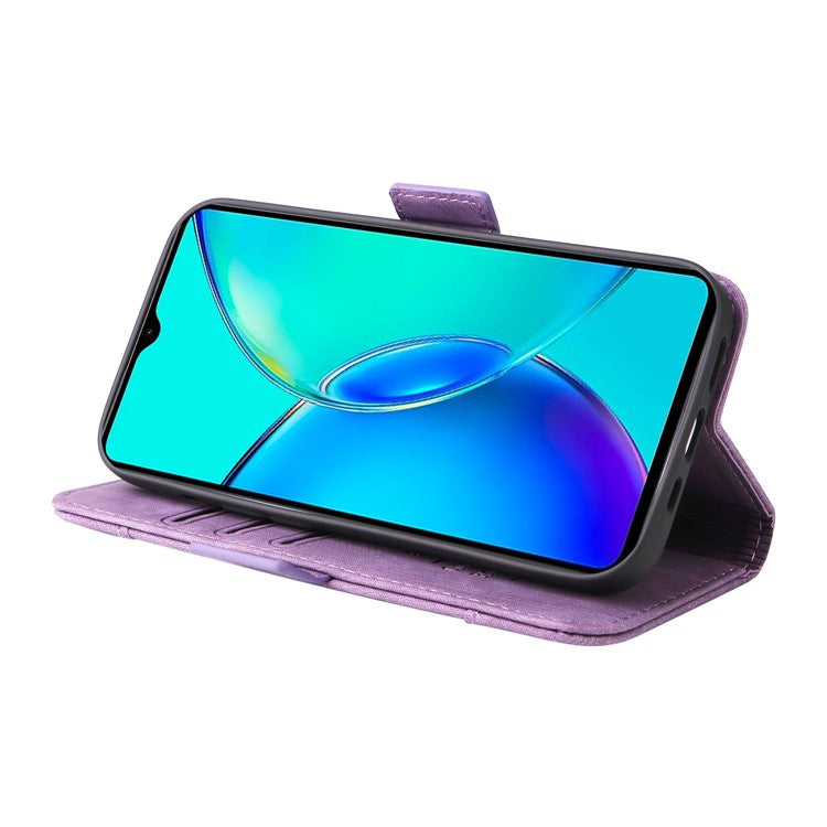 BETOPNICE 001 For vivo Y35m+ 5G / Y35+ 5G Leather Phone Case Shockproof Stand Wallet Cover - Purple