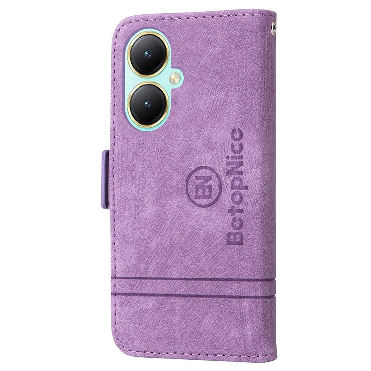 BETOPNICE 001 For vivo Y35m+ 5G / Y35+ 5G Leather Phone Case Shockproof Stand Wallet Cover - Purple