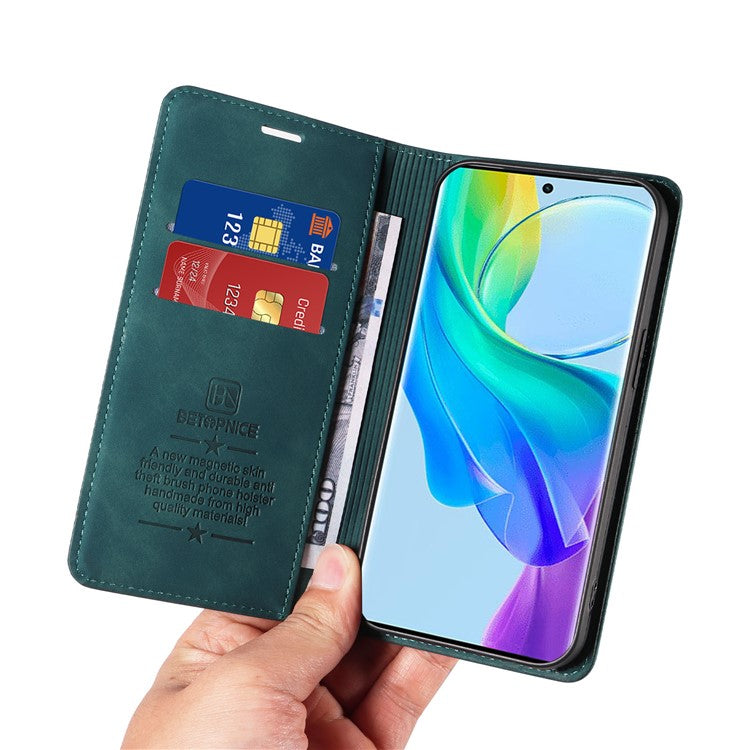 BETOPNICE 003 For vivo Y78 (China) 5G / Y36 4G (Global) / 5G (Global) Flip Cover Wallet PU Leather Stand Phone Case - Green