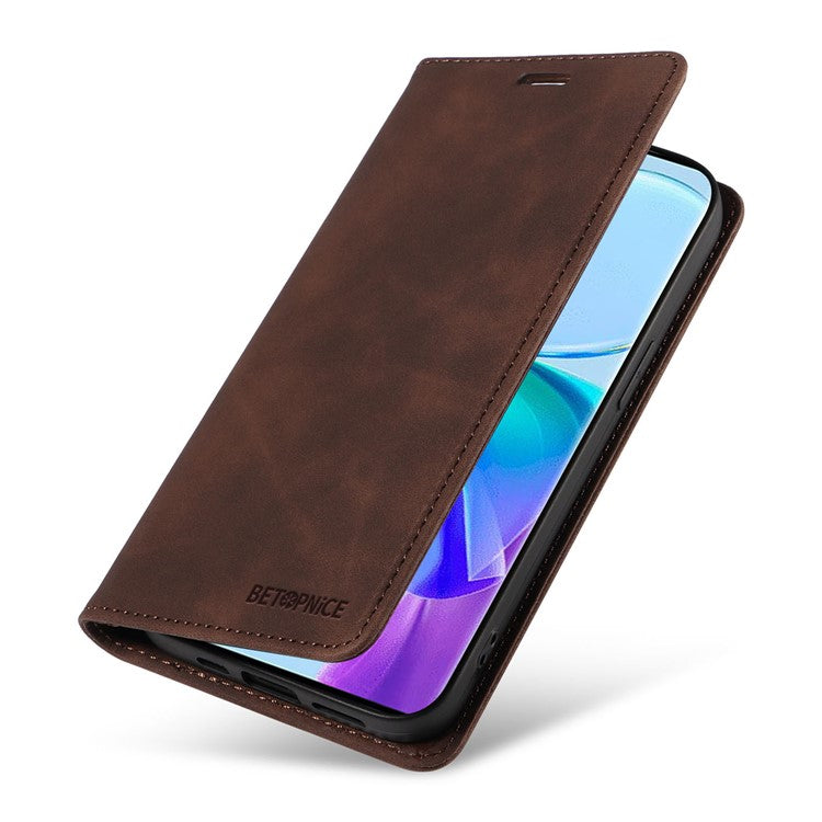 BETOPNICE 003 For vivo Y78 (China) 5G / Y36 4G (Global) / 5G (Global) Flip Cover Wallet PU Leather Stand Phone Case - Brown