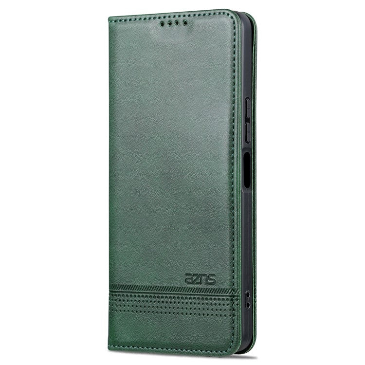 AZNS For vivo Y36 4G (Global) / Y78 (China) 5G PU Leather Wallet Case Flip Folio Viewing Stand Phone Cover - Green