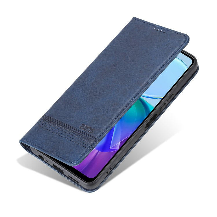 AZNS For vivo Y36 4G (Global) / Y78 (China) 5G PU Leather Wallet Case Flip Folio Viewing Stand Phone Cover - Blue