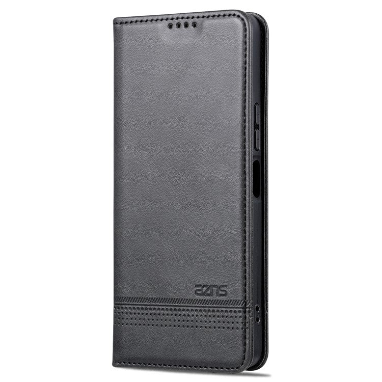 AZNS For vivo Y36 4G (Global) / Y78 (China) 5G PU Leather Wallet Case Flip Folio Viewing Stand Phone Cover - Black