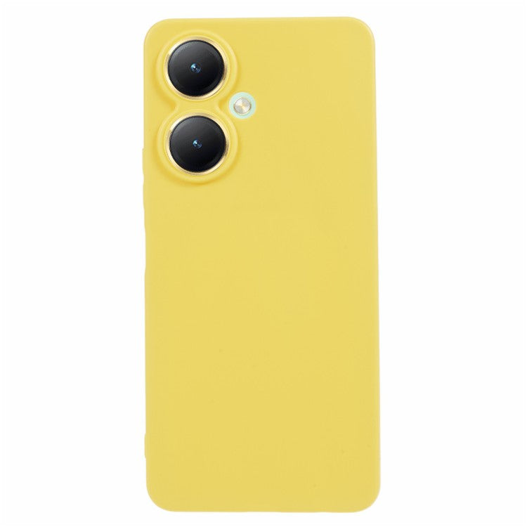 For vivo Y35m+ 5G Candy Color Glossy TPU Case Precise Cutout Anti-scratch Phone Cover - Yellow