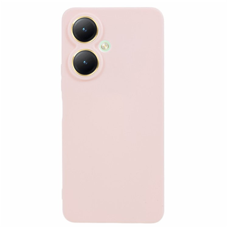 For vivo Y35m+ 5G Candy Color Glossy TPU Case Precise Cutout Anti-scratch Phone Cover - Light Pink