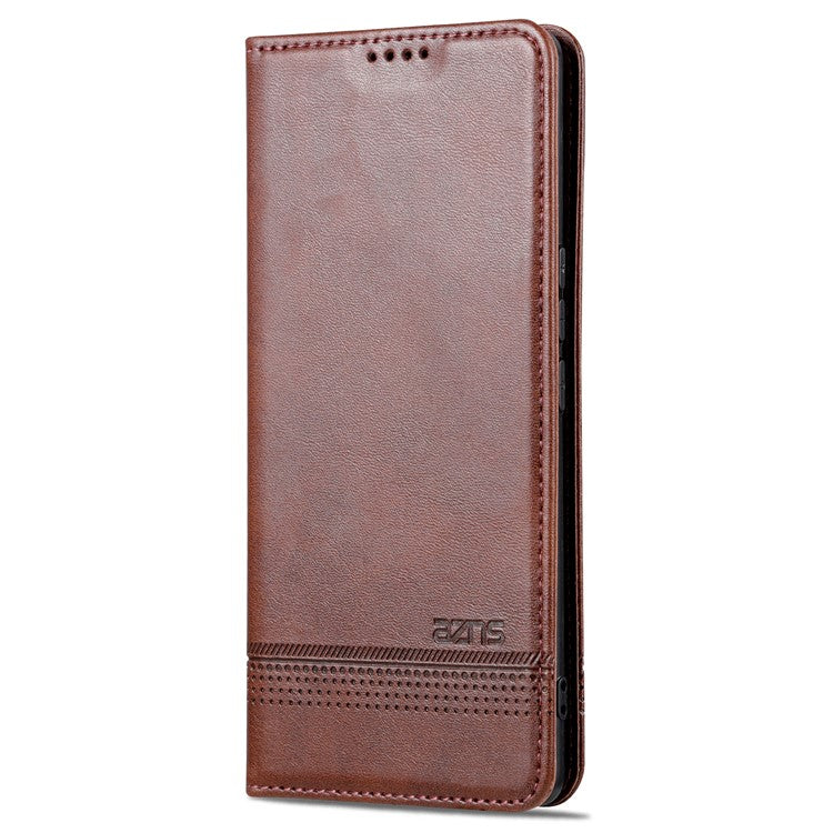 AZNS For vivo Y78+ 5G / Y78 5G Stand PU Leather Anti-drop Wallet Case Flip Folio Phone Cover - Coffee