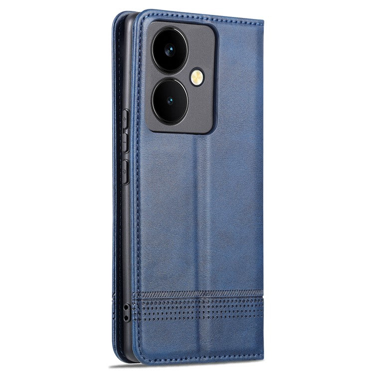 AZNS For vivo Y78+ 5G / Y78 5G Stand PU Leather Anti-drop Wallet Case Flip Folio Phone Cover - Blue